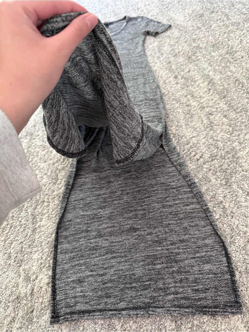 Forever 21 Heather Gray Ribbed Scoop-Neck Midi Dress - Picture 4 of 6